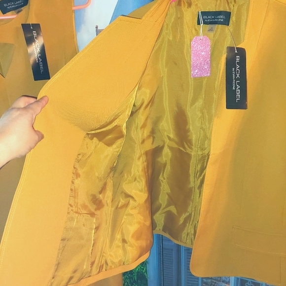 Black Label Evan Picone 2pc Dress Suit Mustard Yellow - Picture 8 of 12